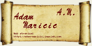 Adam Maričić vizit kartica